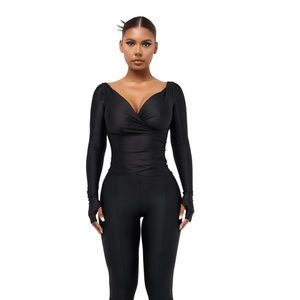 Coocou LANAI LONG-SLEEVED TOP in SQUID INK